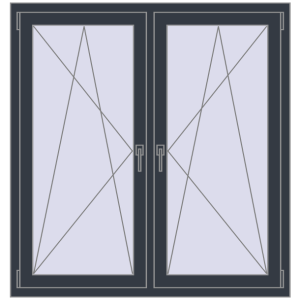 Zamów teraz Okna skrzydłowe 1320x1325 mm REHAU ENERGY-SAVING SYNEGO MD ANTHRACITE_GREY_STRUKTURAL dwustronny