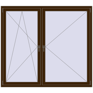 Okno plastikowe 1800x1600 mm Dwuskrzydłowe. Widok od środka Zamów teraz Okna skrzydłowe 1800x1600 mm KORSA ENERGY-SAVING REHAU SYNEGO MD