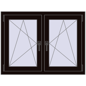 Zamów teraz Okna skrzydłowe 1080x800 mm REHAU ENERGY-SAVING SYNEGO MD BLACK_BROWN dwustronny