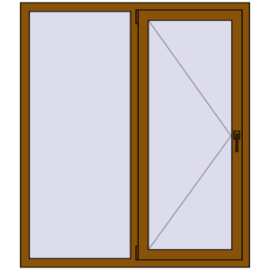 Buy Tilt-and-Turn 1300x1500 mm REHAU OPTIMUM EURO-DESIGN 70 GOLDEN OAK two-sided