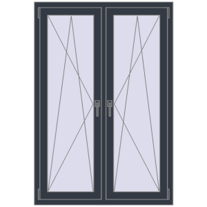 Okno plastikowe 1050x1535 mm Dwuskrzydłowe. Widok od środka Zamów teraz Okna skrzydłowe 1050x1535 mm REHAU ENERGY-SAVING SYNEGO MD ANTHRACITE_GREY_STRUKTURAL dwustronny