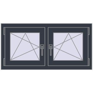 Zamów teraz Okna skrzydłowe 990x500 mm REHAU OPTIMUM EURO-DESIGN 70 ANTHRACITE_GREY_STRUKTURAL dwustronny