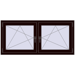 Zamów teraz Okna skrzydłowe 1500x710 mm REHAU ENERGY-SAVING SYNEGO MD CHOCOLATE_BROWN dwustronny