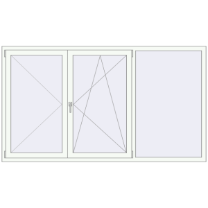 Buy Tilt-and-Turn 2300x1300 mm REHAU OPTIMUM EURO-DESIGN 70 RAL 9016 Traffic white two-sided