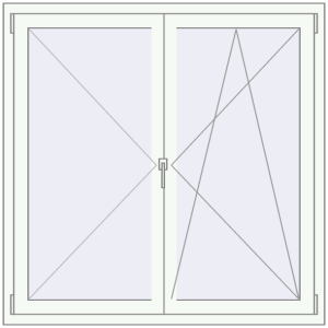 Buy Tilt-and-Turn 1340x1310 mm REHAU ENERGY-SAVING SYNEGO MD RAL 9016 Traffic white two-sided
