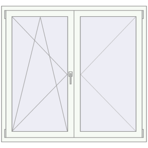 Buy Tilt-and-Turn 1390x1300 mm REHAU OPTIMUM EURO-DESIGN 70 RAL 9016 Traffic white two-sided