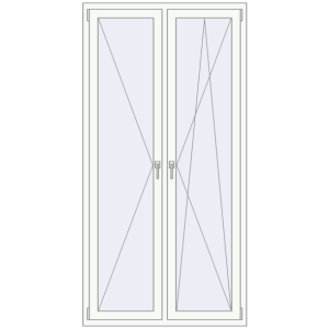 Buy Tilt-and-Turn 1100x2170 mm REHAU ENERGY-SAVING SYNEGO MD RAL 9016 Traffic white two-sided