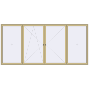 Zamów teraz Okna skrzydłowe 5000x2300 mm ALU STANDARD 72 RAL 1000 Green beige dwustronny