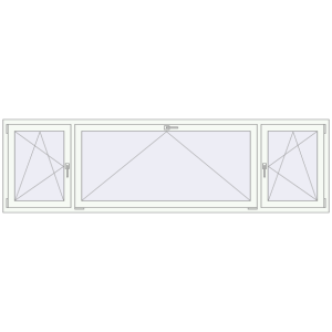 Buy Tilt-and-Turn 2800x800 mm REHAU ENERGY-SAVING SYNEGO MD RAL 9016 Traffic white two-sided