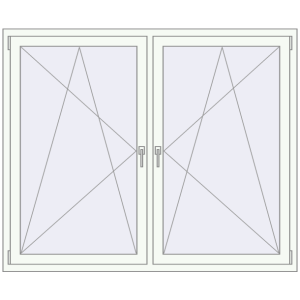 Buy Tilt-and-Turn 1700x1400 mm REHAU OPTIMUM EURO-DESIGN 70 RAL 9016 Traffic white two-sided