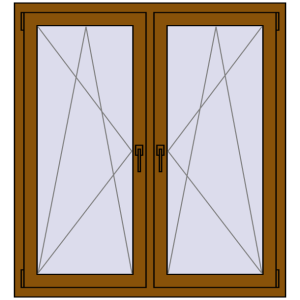 Buy Tilt-and-Turn 1200x1300 mm REHAU OPTIMUM EURO-DESIGN 70 GOLDEN OAK two-sided