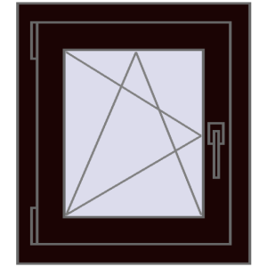 Okno plastikowe 500x560 mm Jednoskrzydłowe. Widok od środka Zamów teraz Okna skrzydłowe 500x560 mm REHAU OPTIMUM EURO-DESIGN 70 CHOCOLATE_BROWN dwustronny