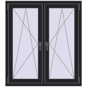 Zamów teraz Okna skrzydłowe 1080x1205 mm REHAU ENERGY-SAVING SYNEGO MD BLACK_ULTI-MATT dwustronny