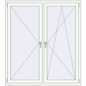 Buy Tilt-and-Turn 1450x1620 mm REHAU OPTIMUM EURO-DESIGN 70 RAL 9016 Traffic white two-sided