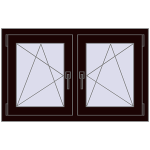 Zamów teraz Okna skrzydłowe 1020x635 mm REHAU ENERGY-SAVING SYNEGO MD CHOCOLATE_BROWN dwustronny