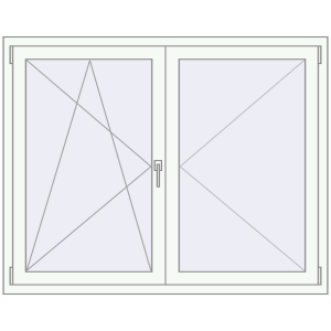 Buy Tilt-and-Turn 1450x1150 mm REHAU OPTIMUM EURO-DESIGN 70 RAL 9016 Traffic white two-sided