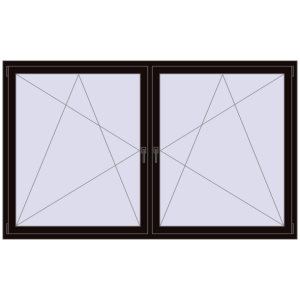 Buy Tilt-and-Turn 2280x1380 mm REHAU OPTIMUM EURO-DESIGN 70 BLACK_BROWN two-sided