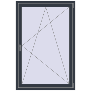 Buy Tilt-and-Turn 1000x1500 mm REHAU OPTIMUM EURO-DESIGN 70 ANTHRACITE_GREY_STRUKTURAL two-sided