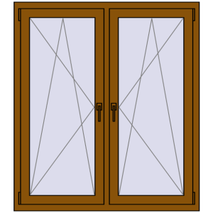 Buy Tilt-and-Turn 1200x1350 mm REHAU OPTIMUM EURO-DESIGN 70 GOLDEN OAK two-sided