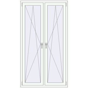 Buy Tilt-and-Turn 1050x1920 mm REHAU BRILLANT DESIGN RAL 9016 Traffic white two-sided