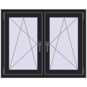 Zamów teraz Okna skrzydłowe 1065x830 mm REHAU ENERGY-SAVING SYNEGO MD BLACK_ULTI-MATT dwustronny