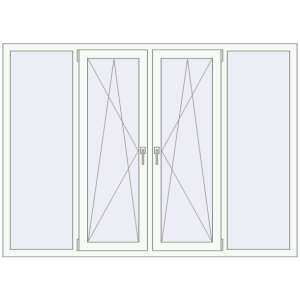 Buy Tilt-and-Turn 2000x1450 mm REHAU OPTIMUM EURO-DESIGN 70 RAL 9016 Traffic white two-sided
