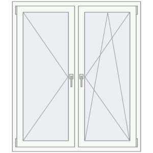 Buy Tilt-and-Turn 1200x1400 mm REHAU OPTIMUM EURO-DESIGN 70 RAL 9016 Traffic white two-sided