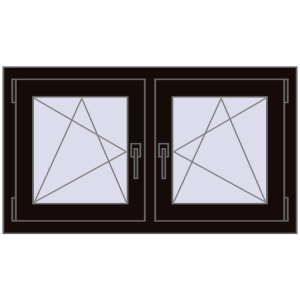 Zamów teraz Okna skrzydłowe 990x560 mm REHAU OPTIMUM EURO-DESIGN 70 BLACK_BROWN dwustronny