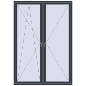 Buy Tilt-and-Turn 1600x2300 mm REHAU ENERGY-SAVING SYNEGO MD ANTHRACITE_GREY_STRUKTURAL two-sided