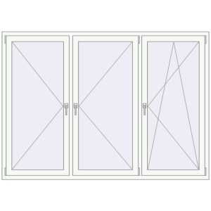 Buy Tilt-and-Turn 2100x1500 mm REHAU OPTIMUM EURO-DESIGN 70 RAL 9016 Traffic white two-sided