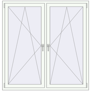 Buy Tilt-and-Turn 1500x1550 mm REHAU ENERGY-SAVING SYNEGO MD RAL 9016 Traffic white two-sided
