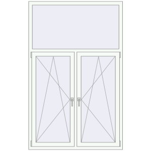 Buy Tilt-and-Turn 1300x2050 mm ALU STANDARD 72 RAL 9016 Traffic white two-sided