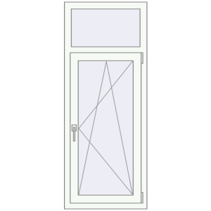 Okno plastikowe 600x1500 mm Jednoskrzydłowe z naświetlem. Widok od środka Zamów teraz Okna skrzydłowe 600x1500 mm EPSILON OPTIMA RAL 9016 Traffic white dwustronny