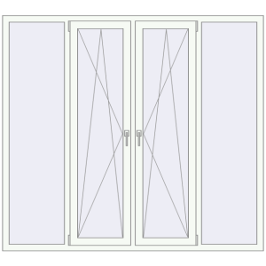Buy Tilt-and-Turn 2000x1800 mm REHAU OPTIMUM EURO-DESIGN 70 RAL 9016 Traffic white two-sided