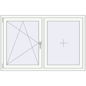 Buy Tilt-and-Turn 1480x970 mm REHAU OPTIMUM EURO-DESIGN 70 RAL 9016 Traffic white two-sided