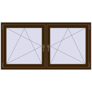Okno plastikowe 1650x860 mm Dwuskrzydłowe. Widok od środka Zamów teraz Okna skrzydłowe 1650x860 mm REHAU ENERGY-SAVING SYNEGO MD DARK_OAK dwustronny
