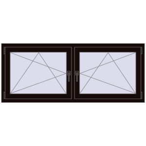 Zamów teraz Okna skrzydłowe 1680x680 mm REHAU ENERGY-SAVING SYNEGO MD BLACK_BROWN dwustronny