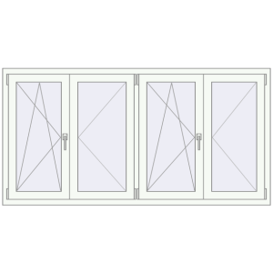 Buy Tilt-and-Turn 1960x1000 mm REHAU OPTIMUM EURO-DESIGN 70 RAL 9016 Traffic white two-sided