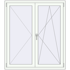 Buy Tilt-and-Turn 1200x1400 mm REHAU OPTIMUM EURO-DESIGN 70 RAL 9016 Traffic white two-sided
