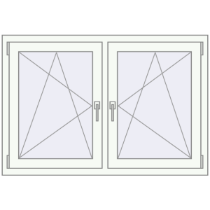 Okno plastikowe 1320x860 mm Dwuskrzydłowe. Widok od środka Zamów teraz Okna skrzydłowe 1320x860 mm REHAU ENERGY-SAVING SYNEGO MD DARK_OAK zewnętrzny