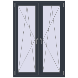 Okno plastikowe 1050x1550 mm Dwuskrzydłowe. Widok od środka Zamów teraz Okna skrzydłowe 1050x1550 mm REHAU ENERGY-SAVING SYNEGO MD ANTHRACITE_GREY_STRUKTURAL dwustronny