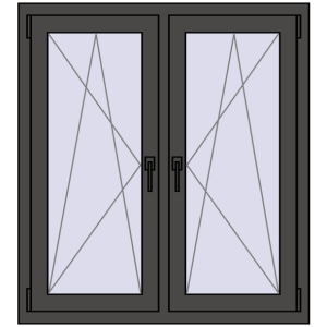 Zamów teraz Okna skrzydłowe 1035x1100 mm REHAU ENERGY-SAVING SYNEGO MD BASALT_GREY dwustronny