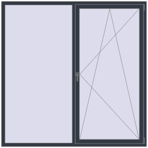 Buy Tilt-and-Turn 2000x2000 mm REHAU OPTIMUM EURO-DESIGN 70 ANTHRACITE_GREY_STRUKTURAL two-sided