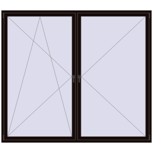 Buy Tilt-and-Turn 2500x2200 mm REHAU ENERGY-SAVING SYNEGO MD BLACK_BROWN two-sided