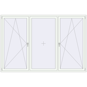 Buy Tilt-and-Turn 2700x1800 mm REHAU OPTIMUM EURO-DESIGN 70 RAL 9016 Traffic white two-sided