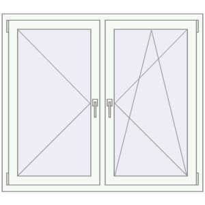 Buy Tilt-and-Turn 1254x1170 mm REHAU OPTIMUM EURO-DESIGN 70 RAL 9016 Traffic white two-sided