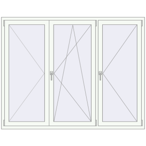 Buy Tilt-and-Turn 1920x1500 mm REHAU OPTIMUM EURO-DESIGN 70 RAL 9016 Traffic white two-sided