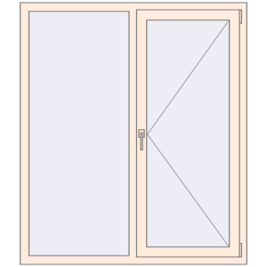 Buy Tilt-and-Turn 1300x1500 mm REHAU OPTIMUM EURO-DESIGN 70 CREAME_WHITE_50L-2 two-sided