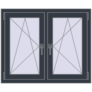 Buy Tilt-and-Turn 1020x830 mm REHAU ENERGY-SAVING SYNEGO MD ANTHRACITE_GREY_STRUKTURAL two-sided