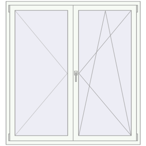 Buy Tilt-and-Turn 1500x1600 mm REHAU ENERGY-SAVING SYNEGO MD RAL 9016 Traffic white two-sided